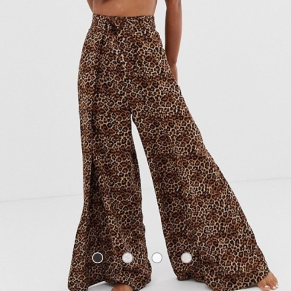 Wide Leg Leopard Beach Pant